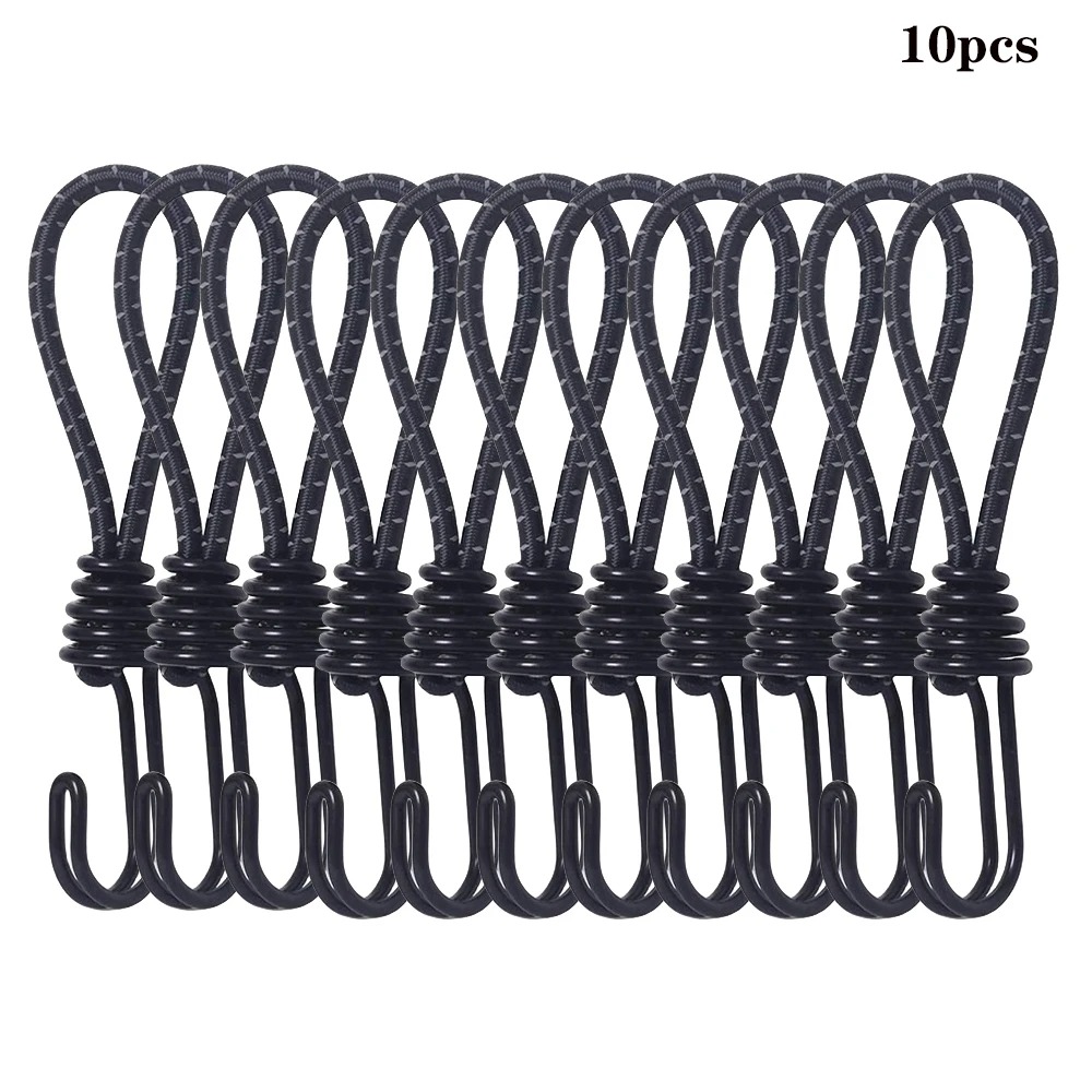 Outdoor Camping Tarp - 5/10Pcs Tent Elastic Rope Cord Hook