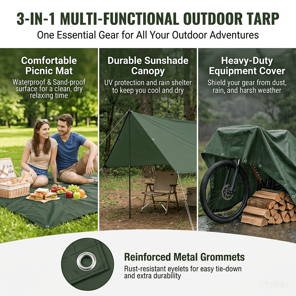 3-in-1 Multi-Functional Waterp - Outdoor Camping Tarp review and price