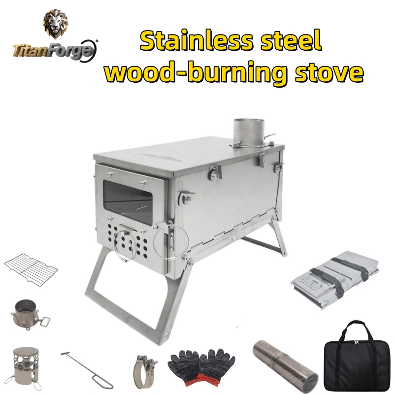Folding Wood Stove, Stainless  - Outdoor Camping Heater For Tent review and price