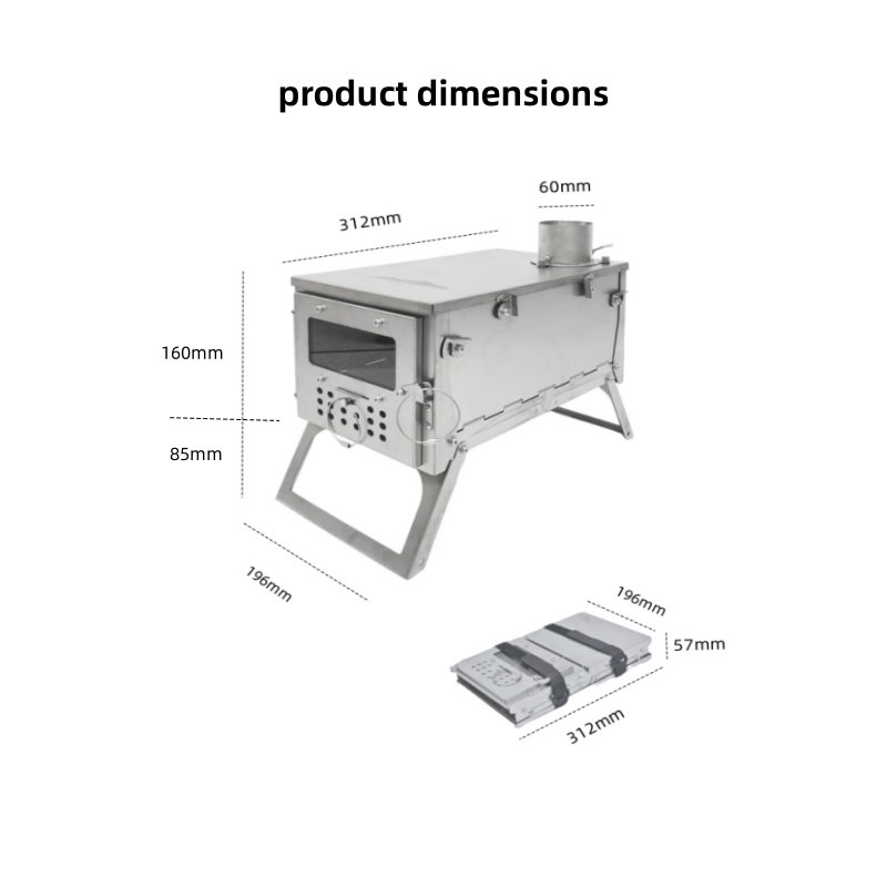 Folding Wood Stove, Stainless  - Outdoor Camping Heater For Tent review and price