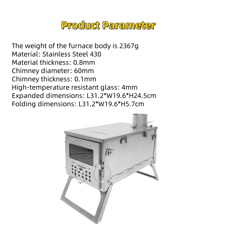 Folding Wood Stove, Stainless  - Outdoor Camping Heater For Tent review and price