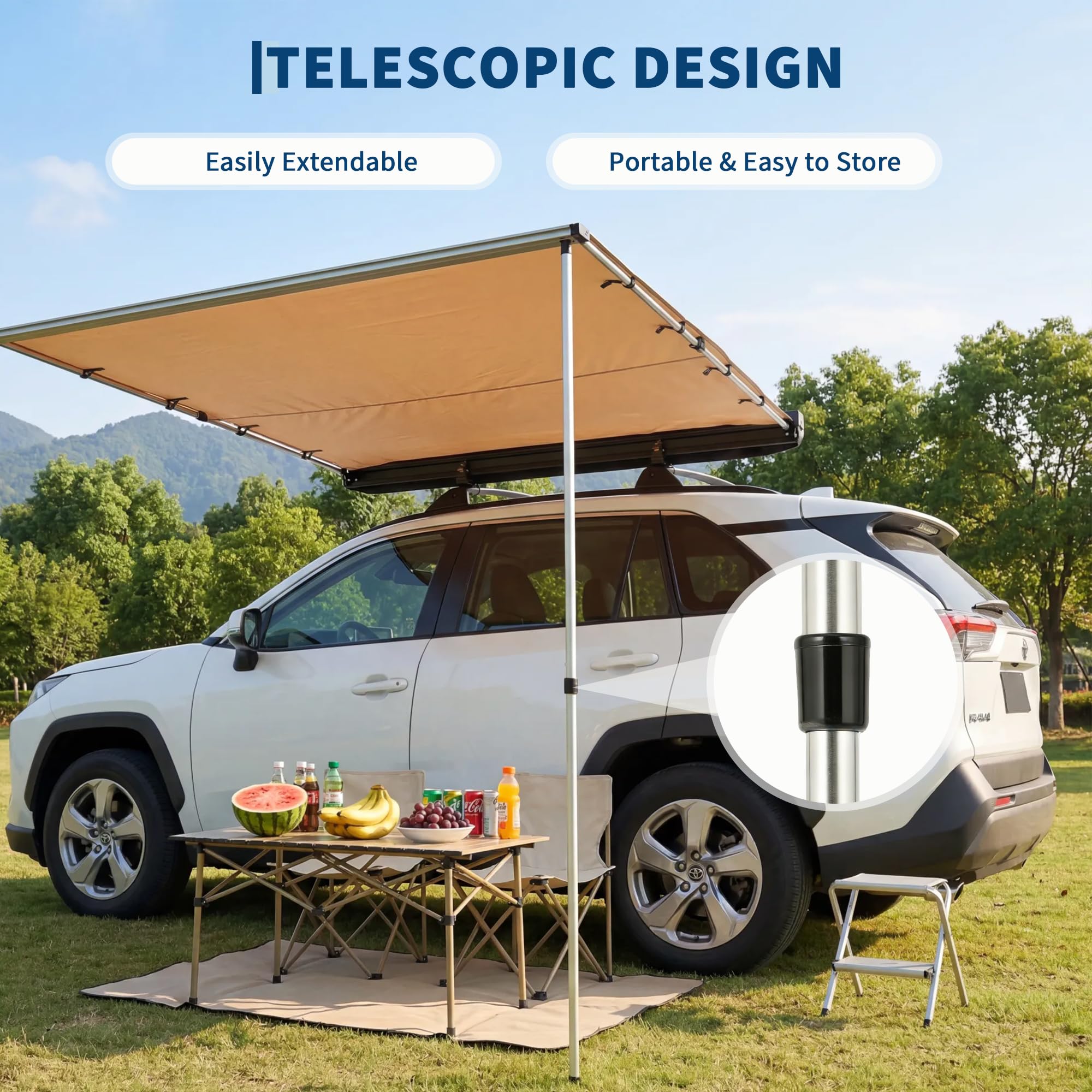 SUV Truck Van Roof Rack Awning - Outdoor Camping Canopy review and price